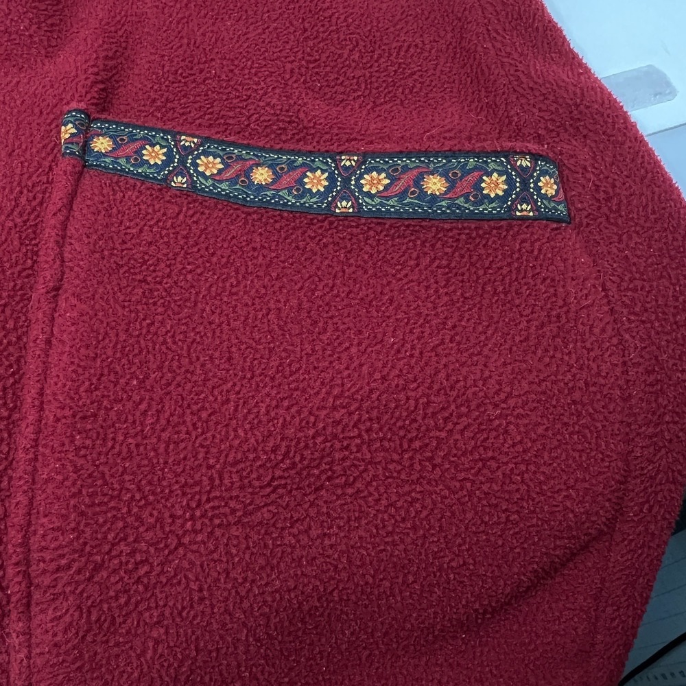 Woolrich Polartec Hooded Zip Up Jacket Coat Fleece Decorative Trim Womens Size L - Picture 9 of 16